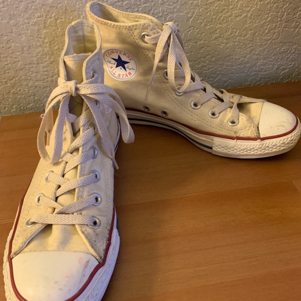 White/Cream Chuck Taylor Converse High Tops